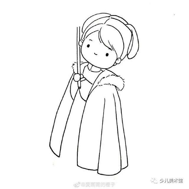 可爱简单的古风人物 古风美人简笔画