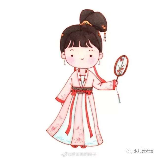 可爱简单的古风人物 古风美人简笔画