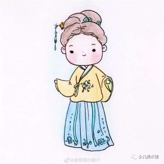 可爱简单的古风人物 古风美人简笔画