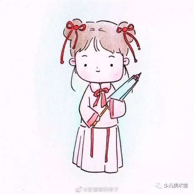 可爱简单的古风人物 古风美人简笔画