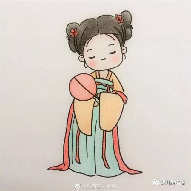 可爱简单的古风人物 古风美人简笔画