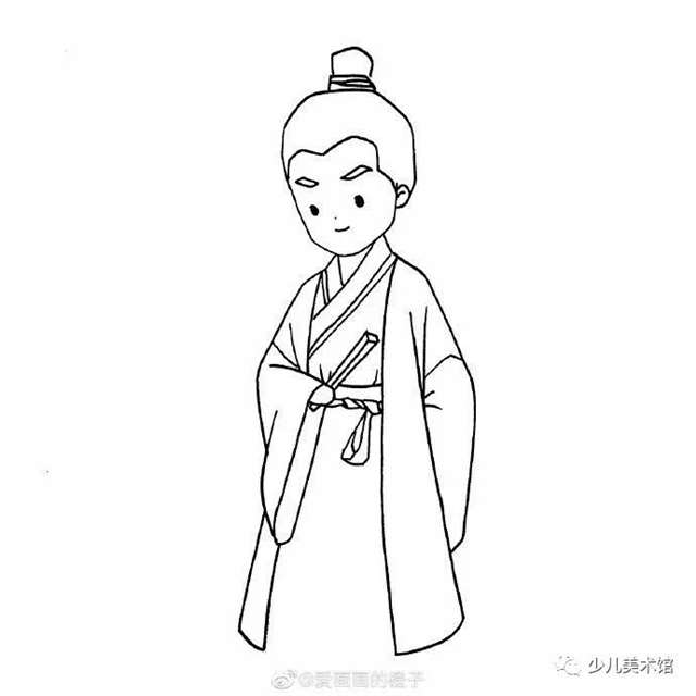 可爱简单的古风人物 古风美人简笔画