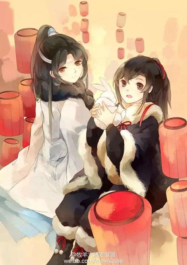 魔道祖师壁纸图集,Q版的蓝二哥哥和羡羡,忘羡~