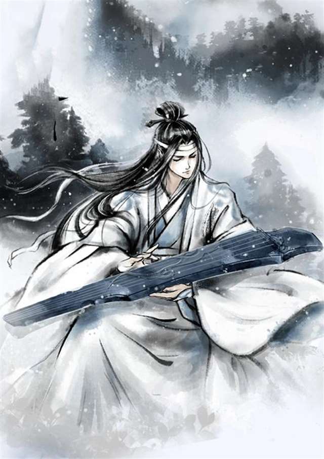 《魔道祖师》忘羡水墨风壁纸,含光君老祖羡超帅