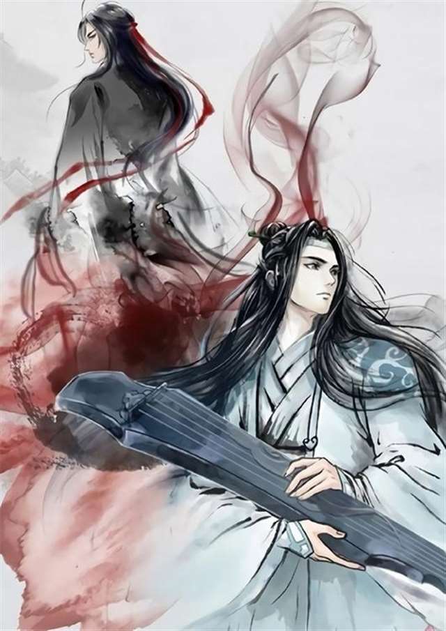 《魔道祖师》忘羡水墨风壁纸,含光君老祖羡超帅