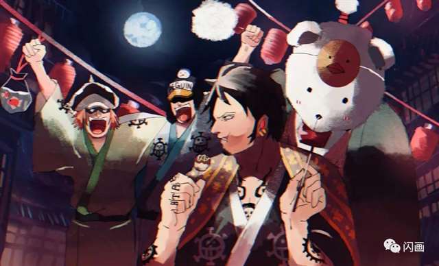 海贼王特拉法尔加·D·瓦铁尔·罗手绘壁纸