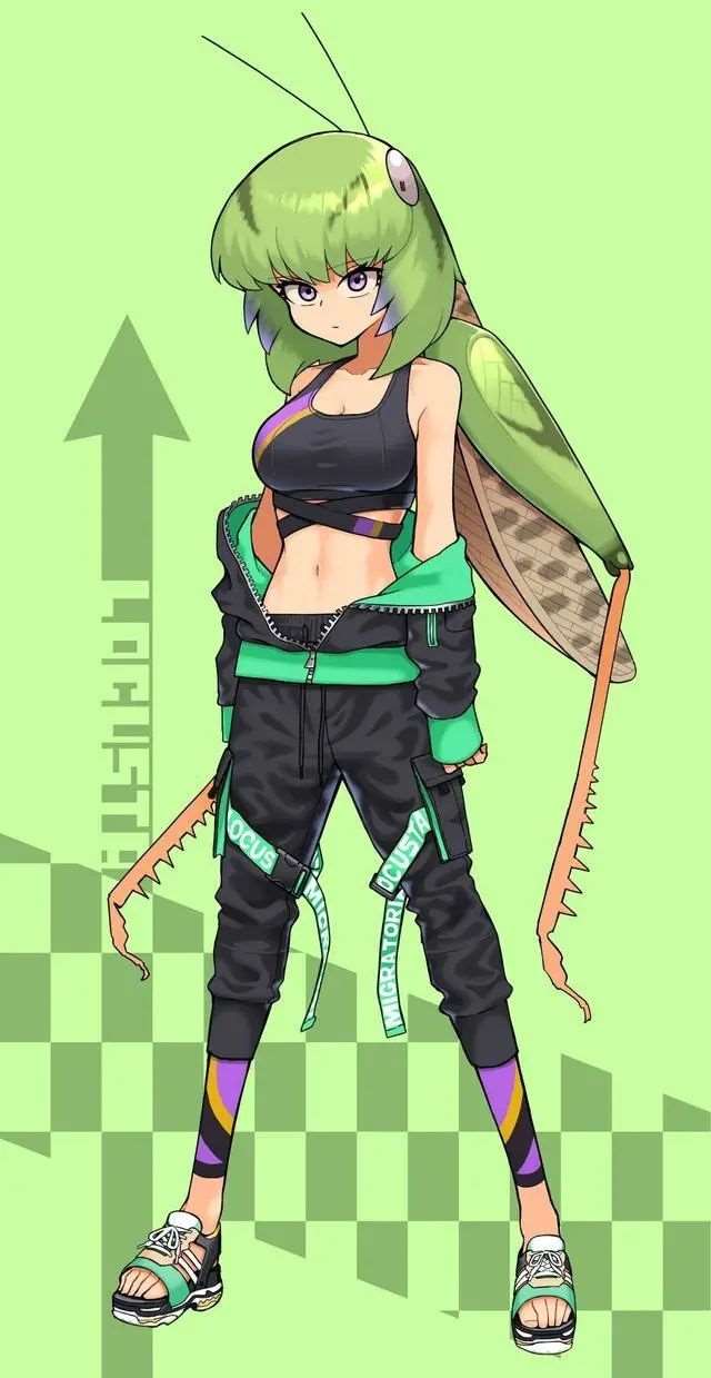 漫画《肉食JK Mantis秋山~虫虫料理研究部~》人形态的昆虫