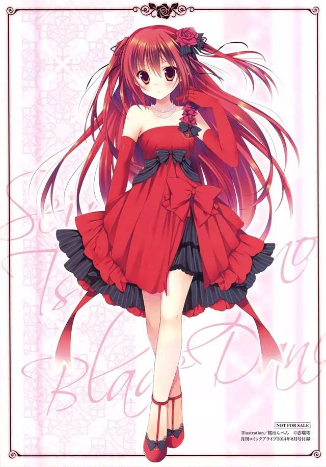 动漫中的赤红发妹子壁纸