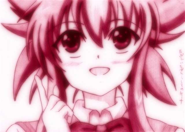 动漫中的赤红发妹子壁纸