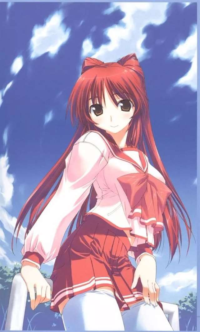 动漫中的赤红发妹子壁纸