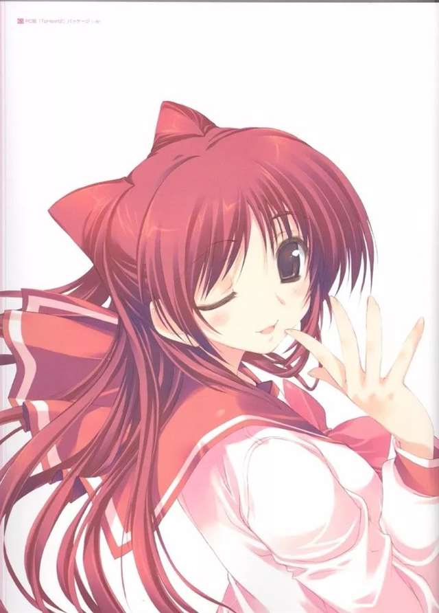 动漫中的赤红发妹子壁纸