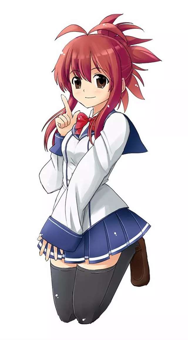 动漫中的赤红发妹子壁纸