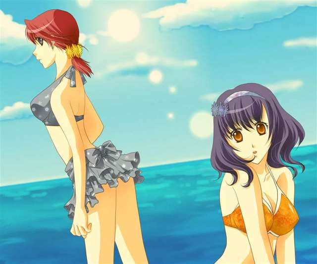 动漫中的赤红发妹子壁纸