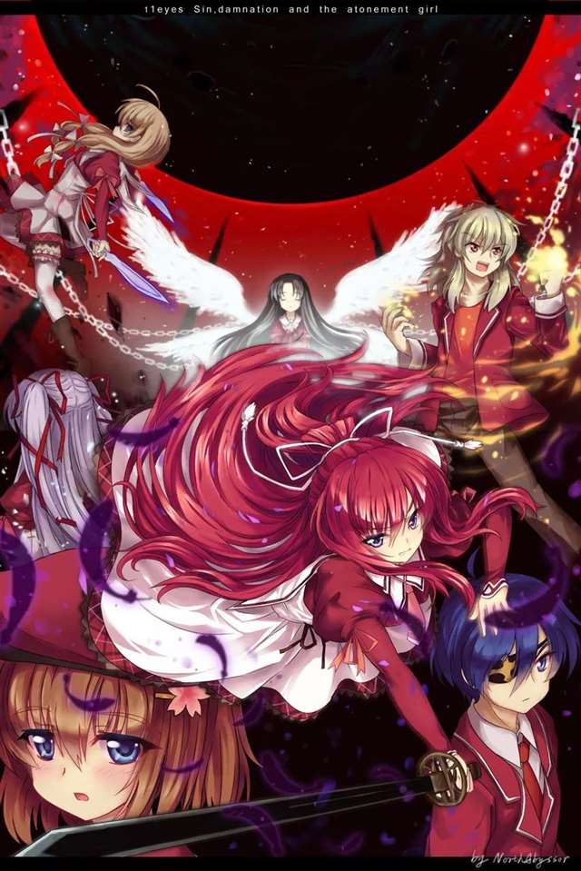 动漫中的赤红发妹子壁纸