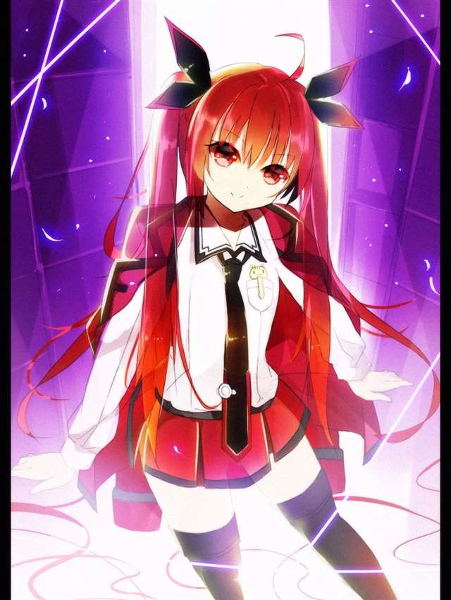 动漫中的赤红发妹子壁纸