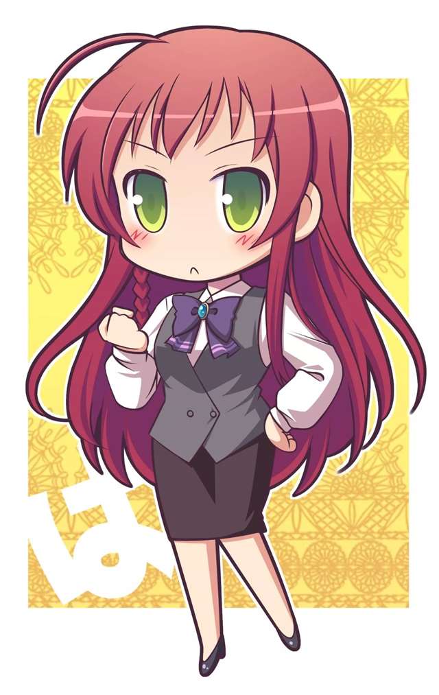 动漫中的赤红发妹子壁纸