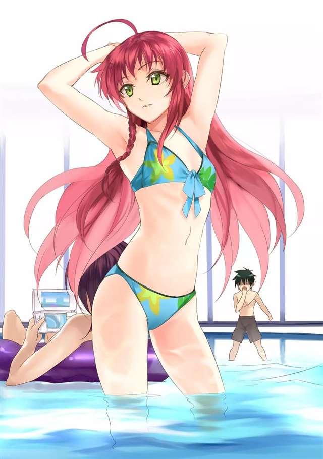 动漫中的赤红发妹子壁纸