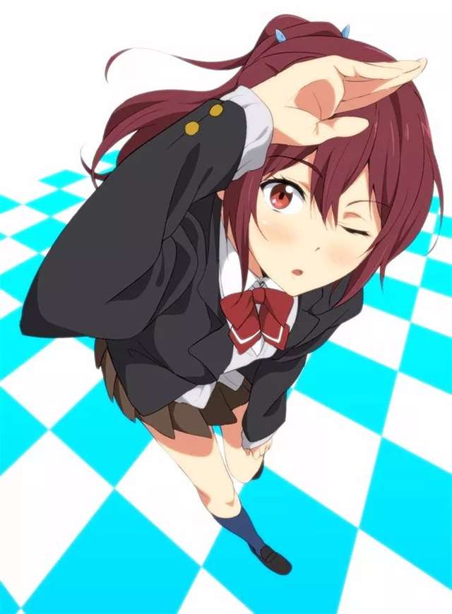 动漫中的赤红发妹子壁纸