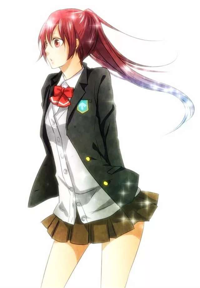 动漫中的赤红发妹子壁纸