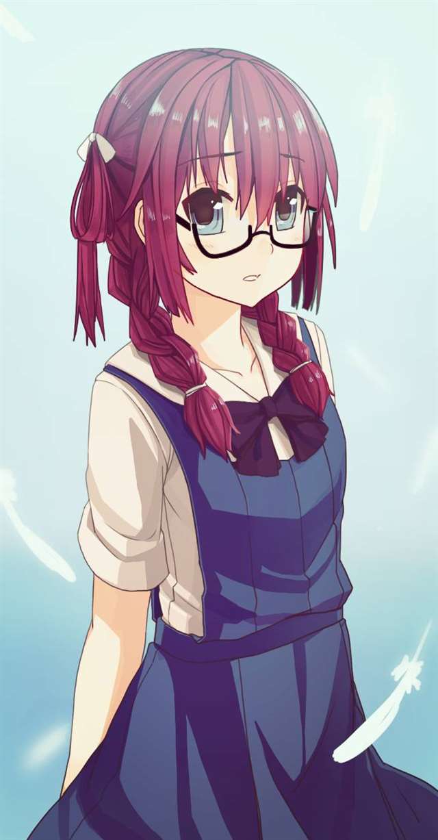 动漫中的赤红发妹子壁纸