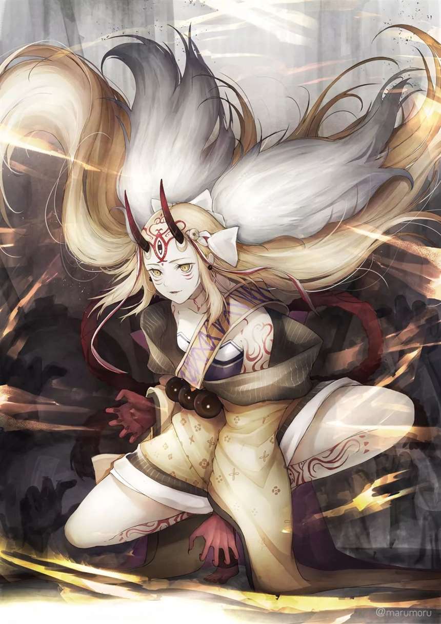 日本画师marumoru的写实化的风格插画作品