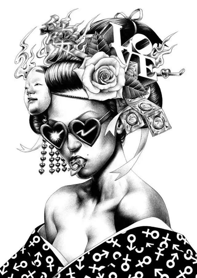 插画师 Shohei Otomo圆珠笔作画，画面精细血腥色情大胆