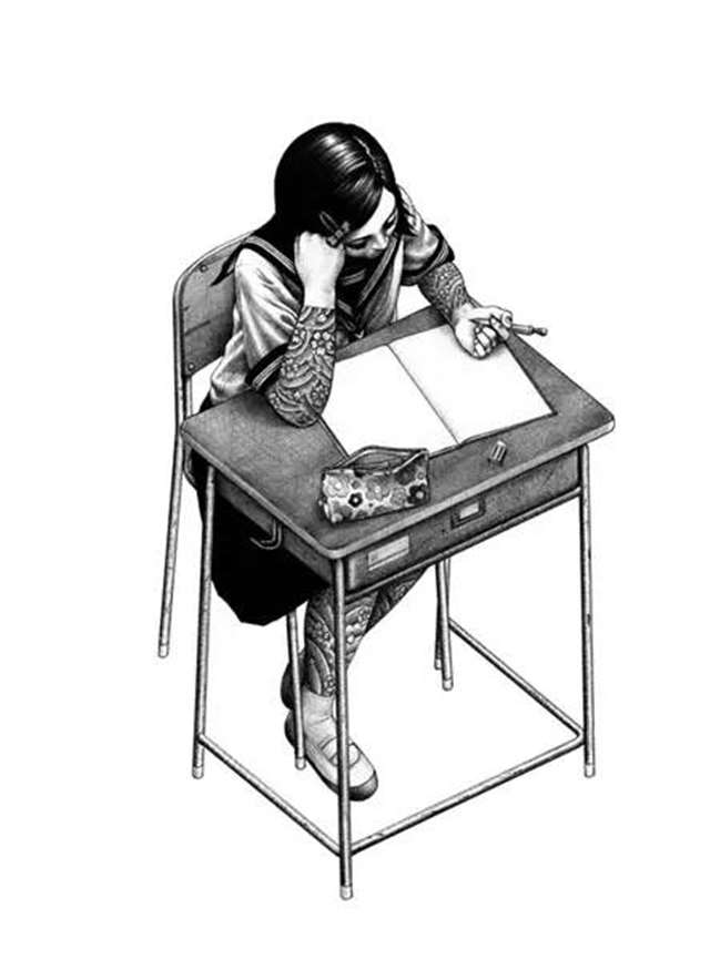 插画师 Shohei Otomo圆珠笔作画，画面精细血腥色情大胆