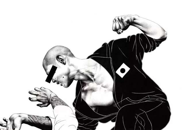 插画师 Shohei Otomo圆珠笔作画，画面精细血腥色情大胆