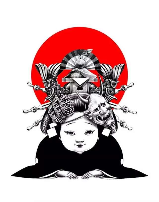 插画师 Shohei Otomo圆珠笔作画，画面精细血腥色情大胆