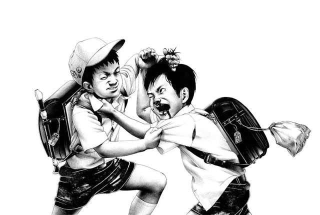 插画师 Shohei Otomo圆珠笔作画，画面精细血腥色情大胆