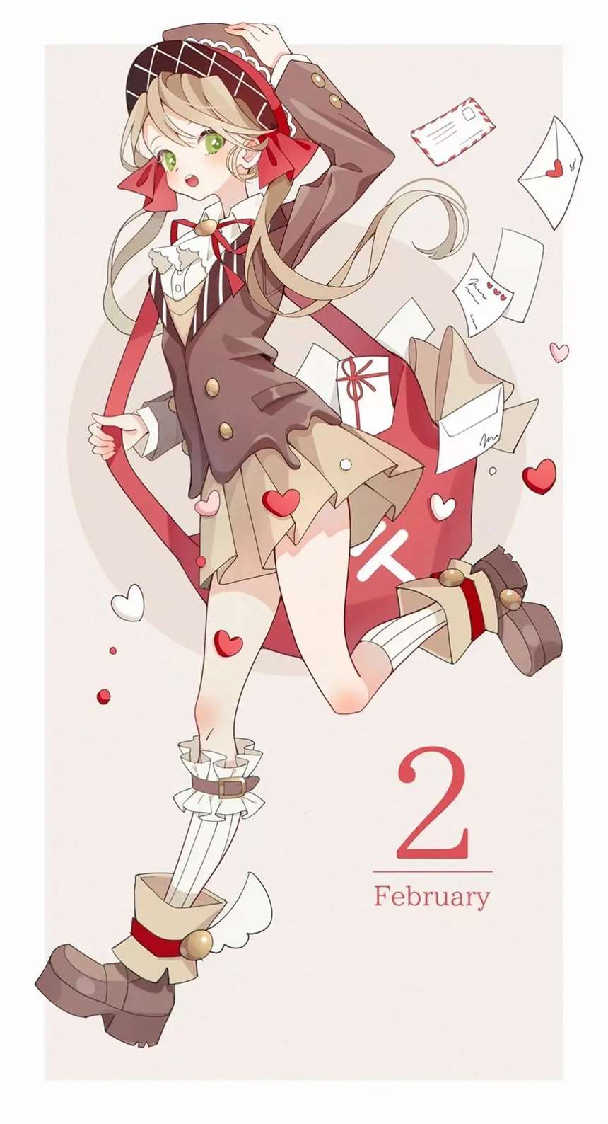 日本一画师就将12个月份画作了12个美少女