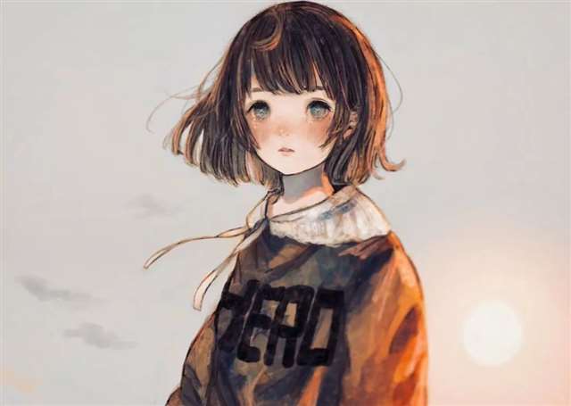 插画师 orie笔下的少女,可以收下做头像了