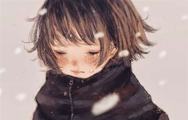 画师orie的插画作品忧郁悲伤的少女