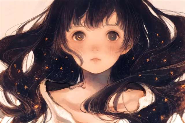 画师orie的插画作品忧郁悲伤的少女