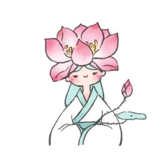 古风花拟人简笔画