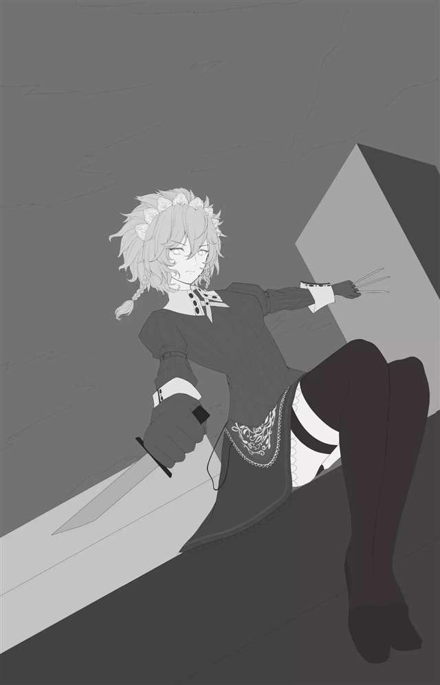 十六夜咲夜的同人绘画过程