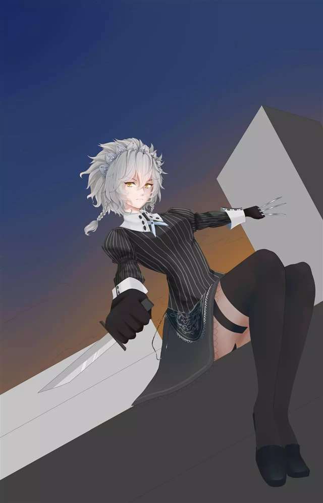 十六夜咲夜的同人绘画过程