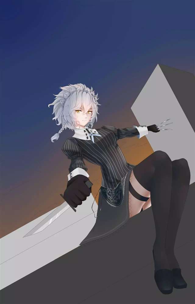 十六夜咲夜的同人绘画过程