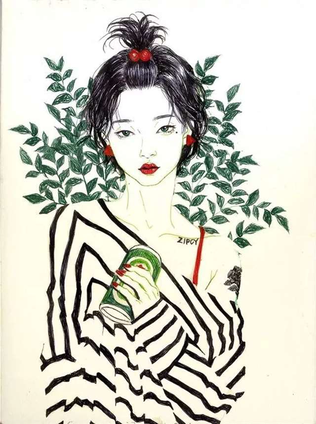 韩国插画师Zipcy中文名叫梁世恩手稿过程步骤