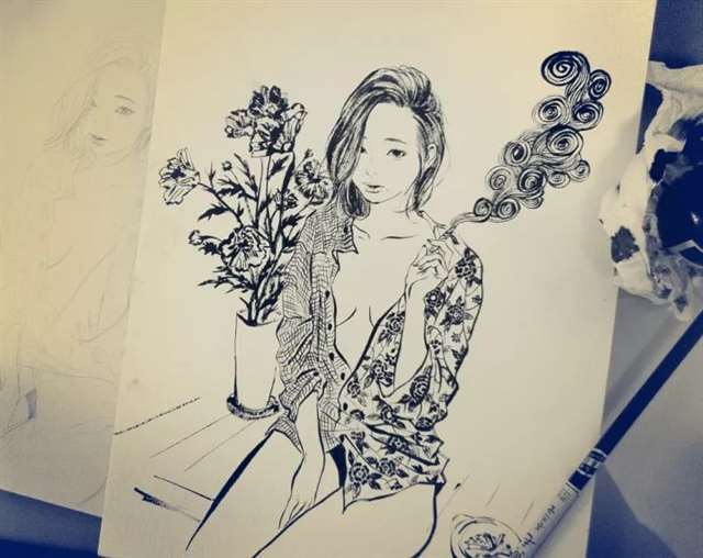 韩国插画师Zipcy中文名叫梁世恩手稿过程步骤