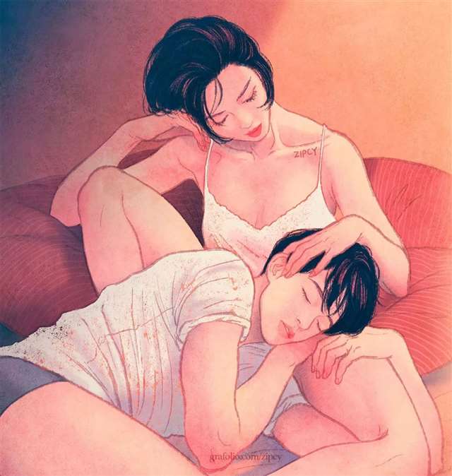韩国插画师Zipcy（梁世恩）作品唯美浪漫又可爱性感
