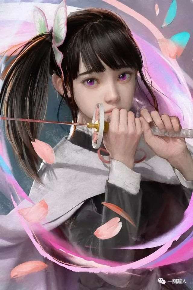 同人大佬CursedApple绘制了一组“真实画风”的《鬼灭之刃》同人作品