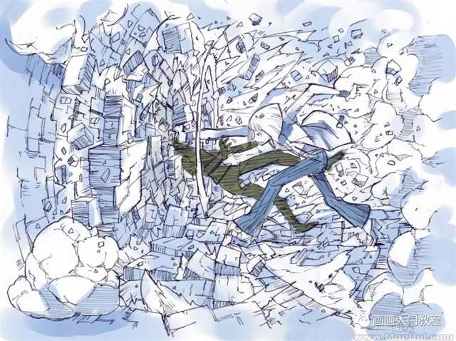  P站画师さきの新月（sakino shingetsu）的伪物语的动作姿势线稿图