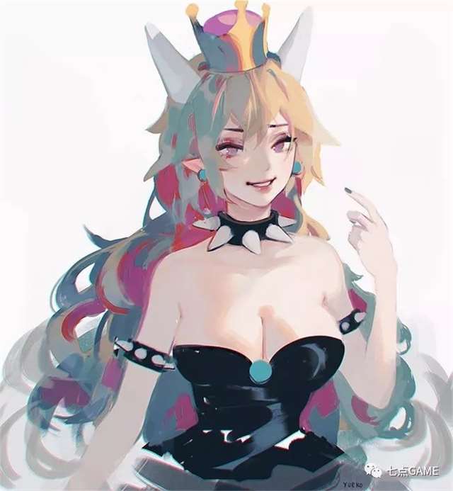 同人创作娘化皇冠和库巴公主的梗