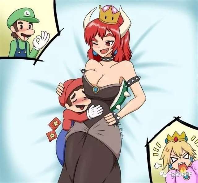 同人创作娘化皇冠和库巴公主的梗