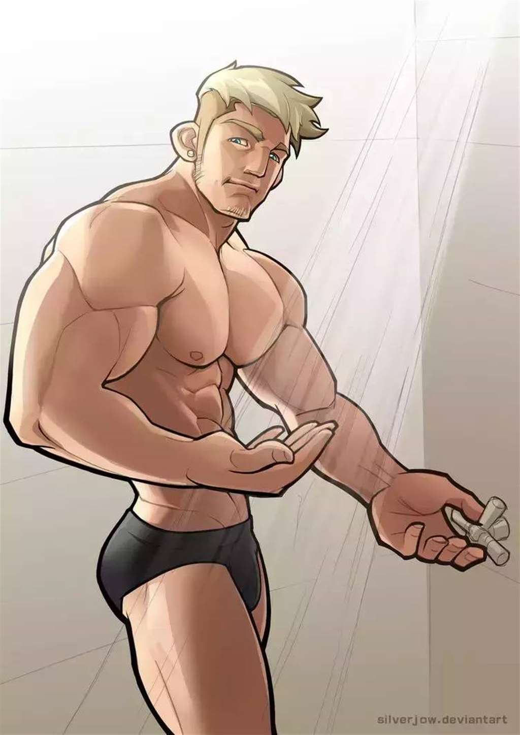 出自马来西亚同志画师SilverJow的肌肉男插画系列