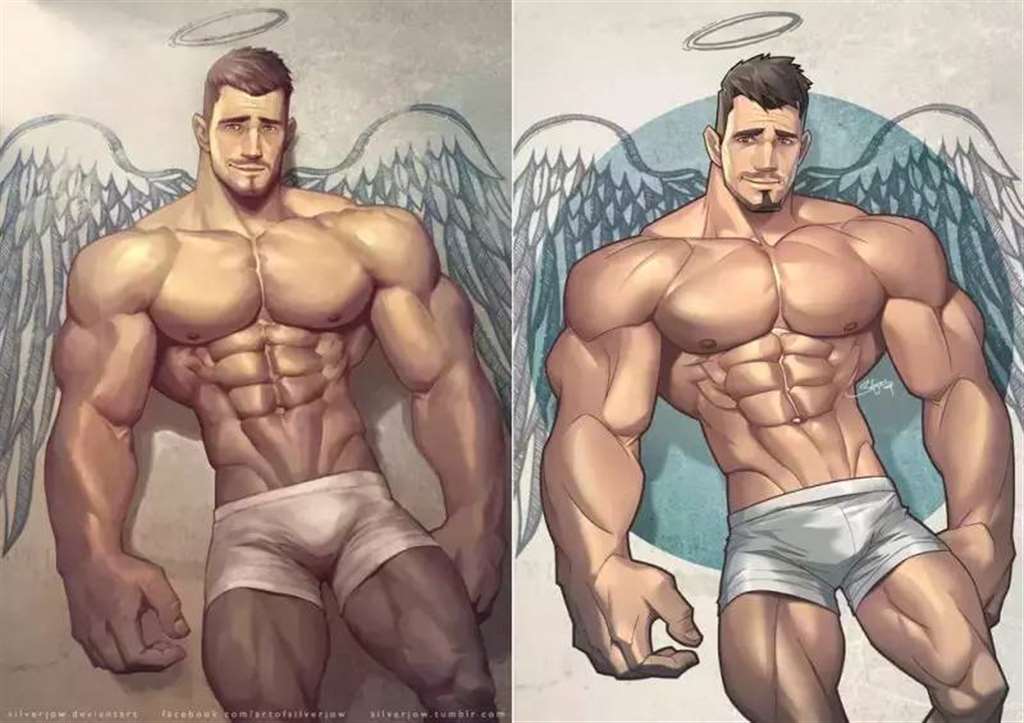 出自马来西亚同志画师SilverJow的肌肉男插画系列