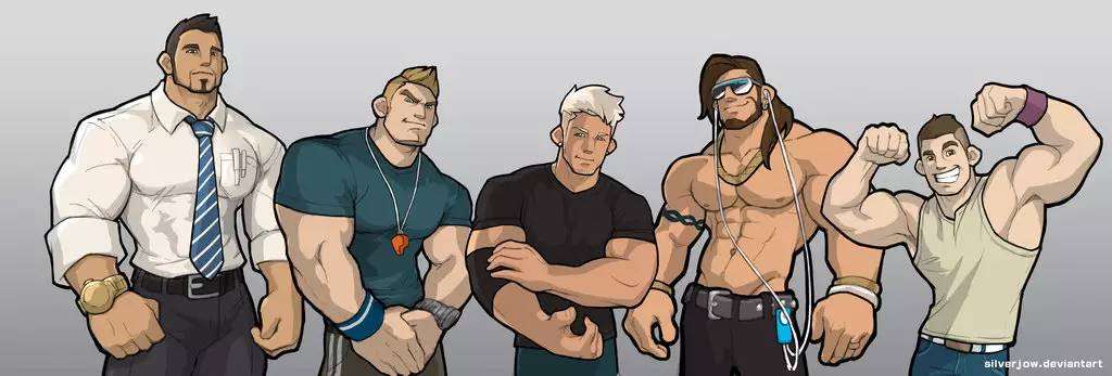 出自马来西亚同志画师SilverJow的肌肉男插画系列