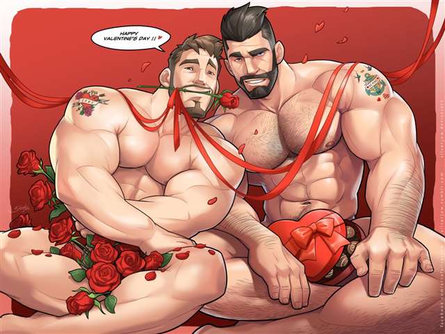 马来西亚同志画师Silverjow的肌肉男作品.