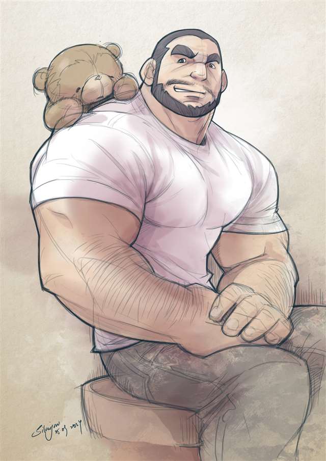 马来西亚同志画师Silverjow的肌肉男作品.